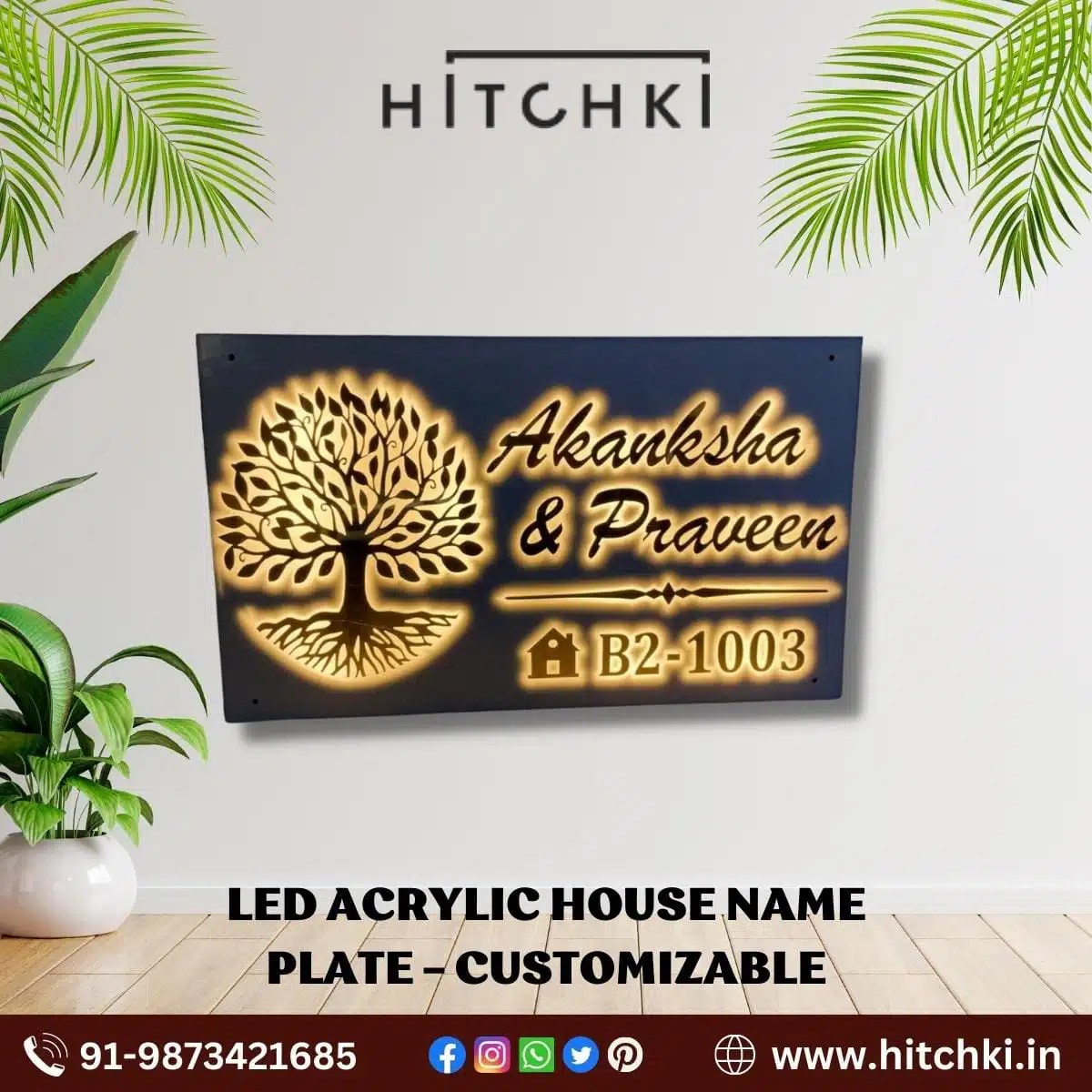 Best Customized LED Acrylic House Name Plates HITCHKI