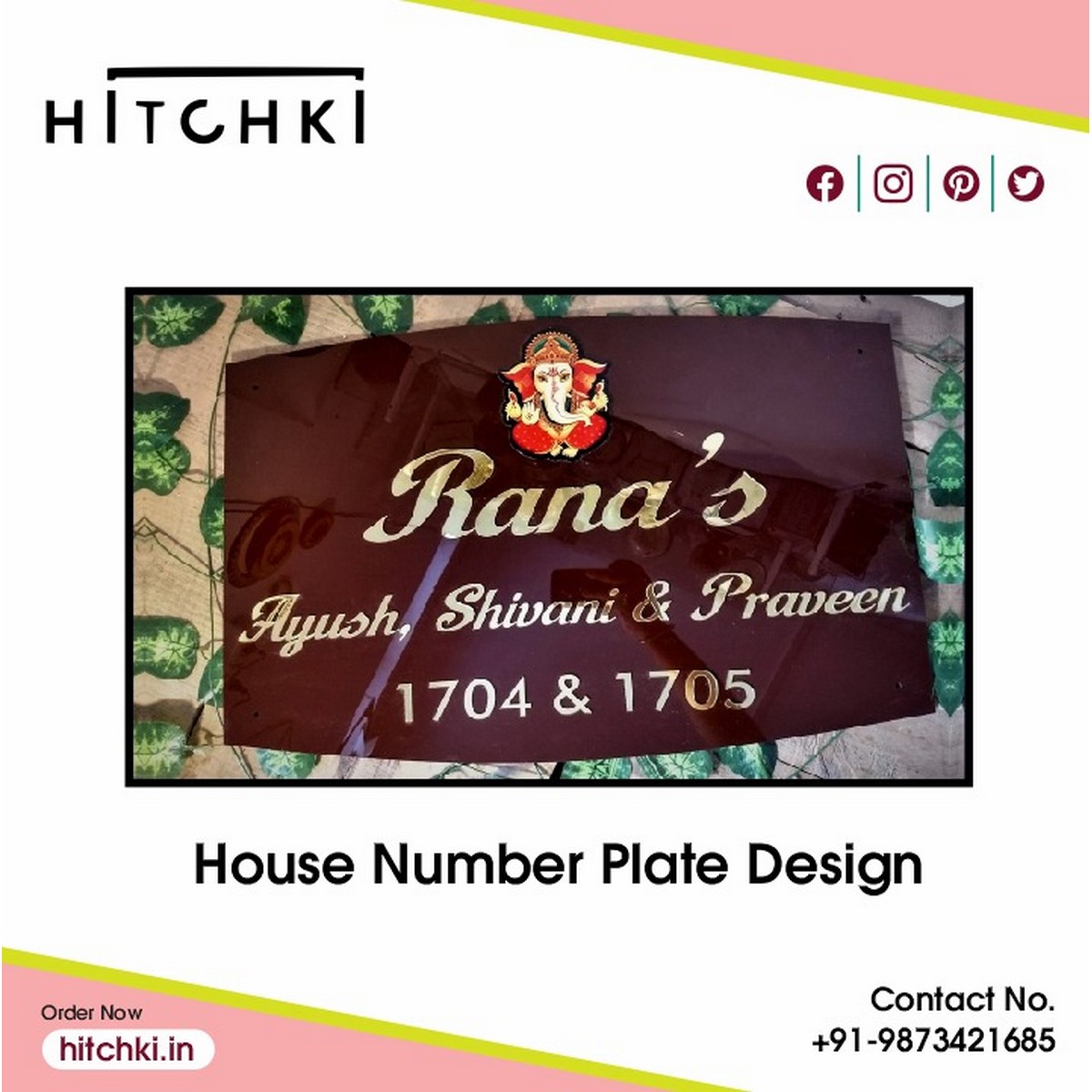 Creative House Number Plate Design HITCHKI