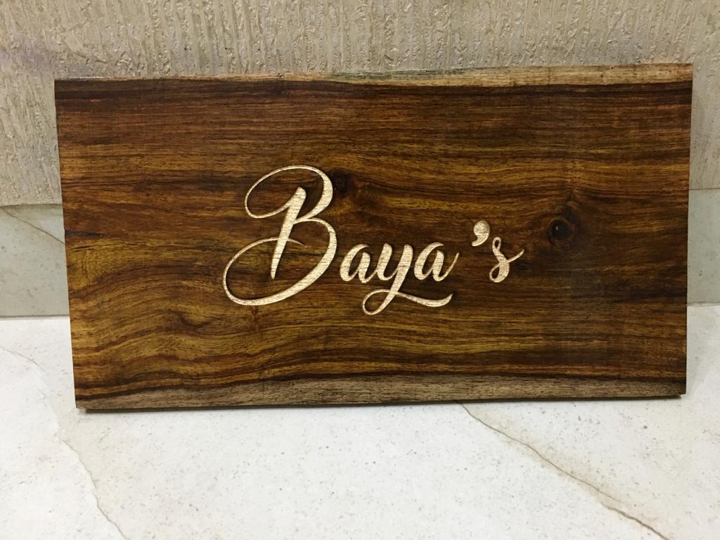 Sheesham Wood Nameplates Elegant Personalization HITCHKI
