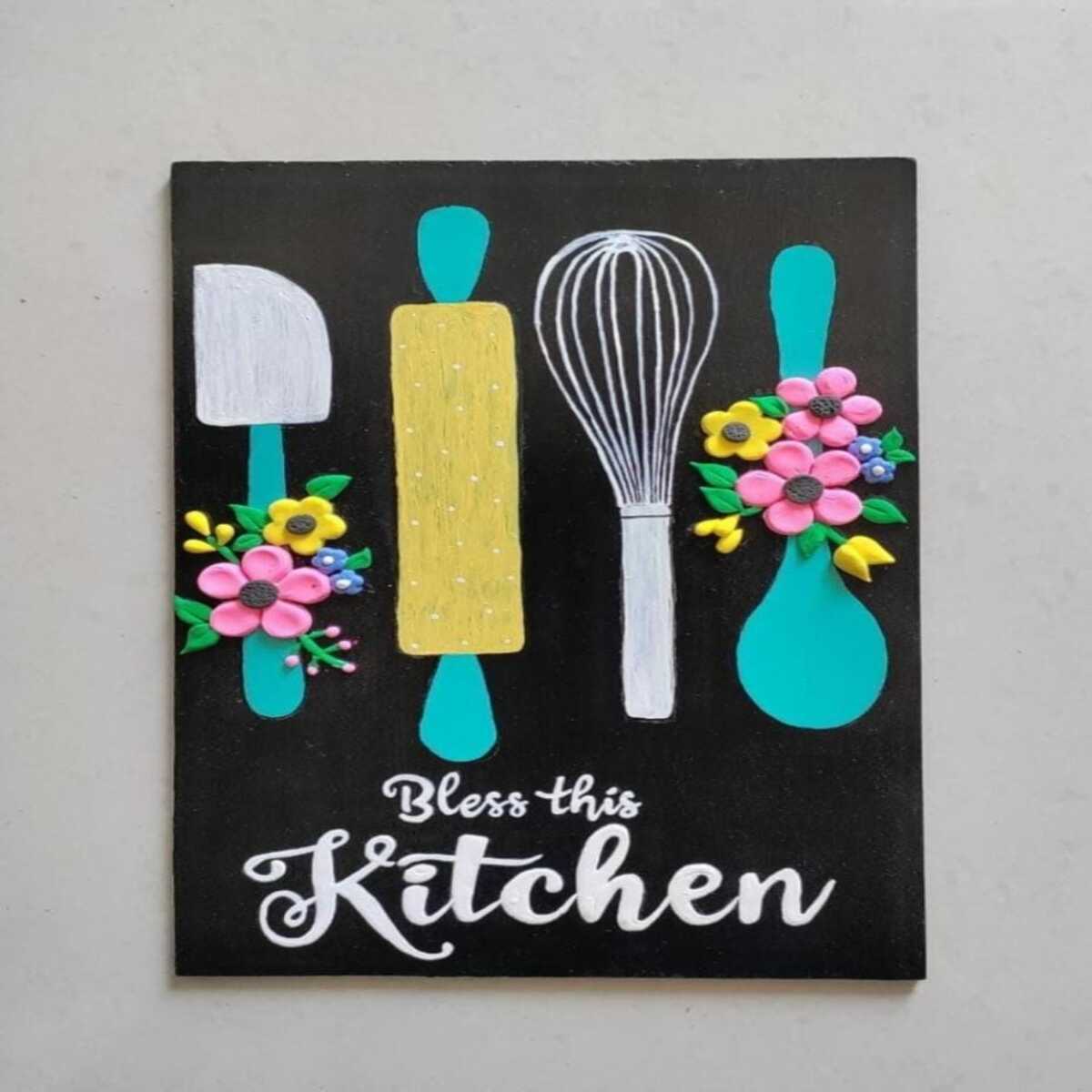 Wall Decor For Kitchen MDF Wooden Base Online