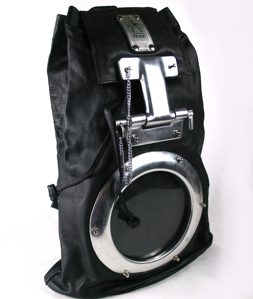 Hi Tek mens leather bag backpack rucksack unusual unique Hi Tek store