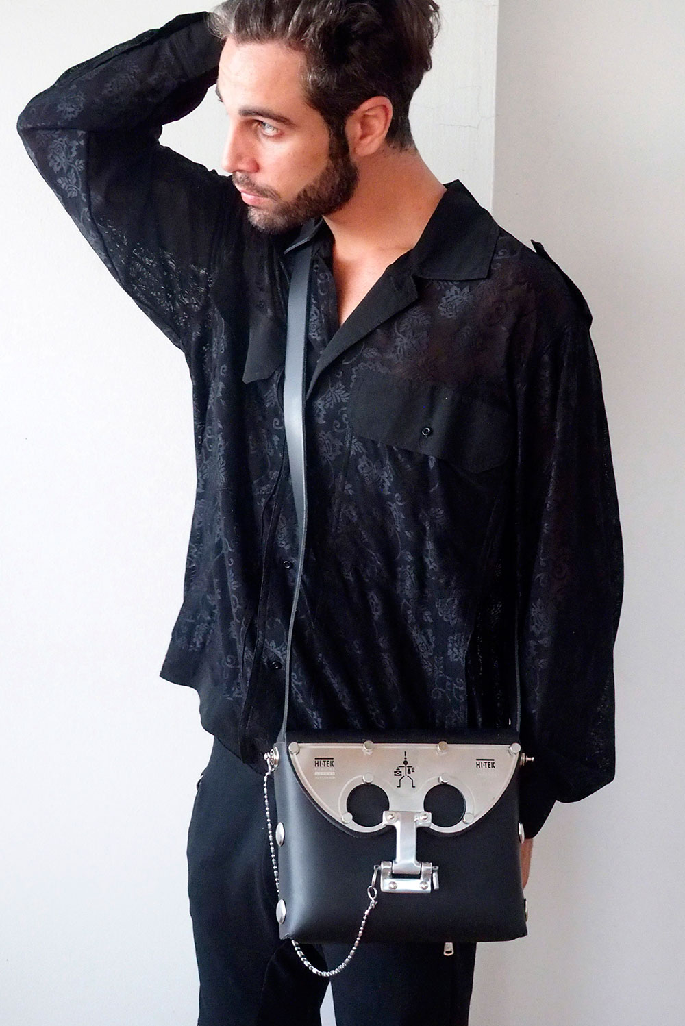 Black Leather Crossbody Bag Mens