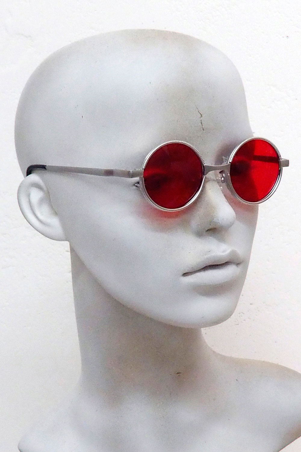 round metal sunglasses gold silver red lens Hi Tek store