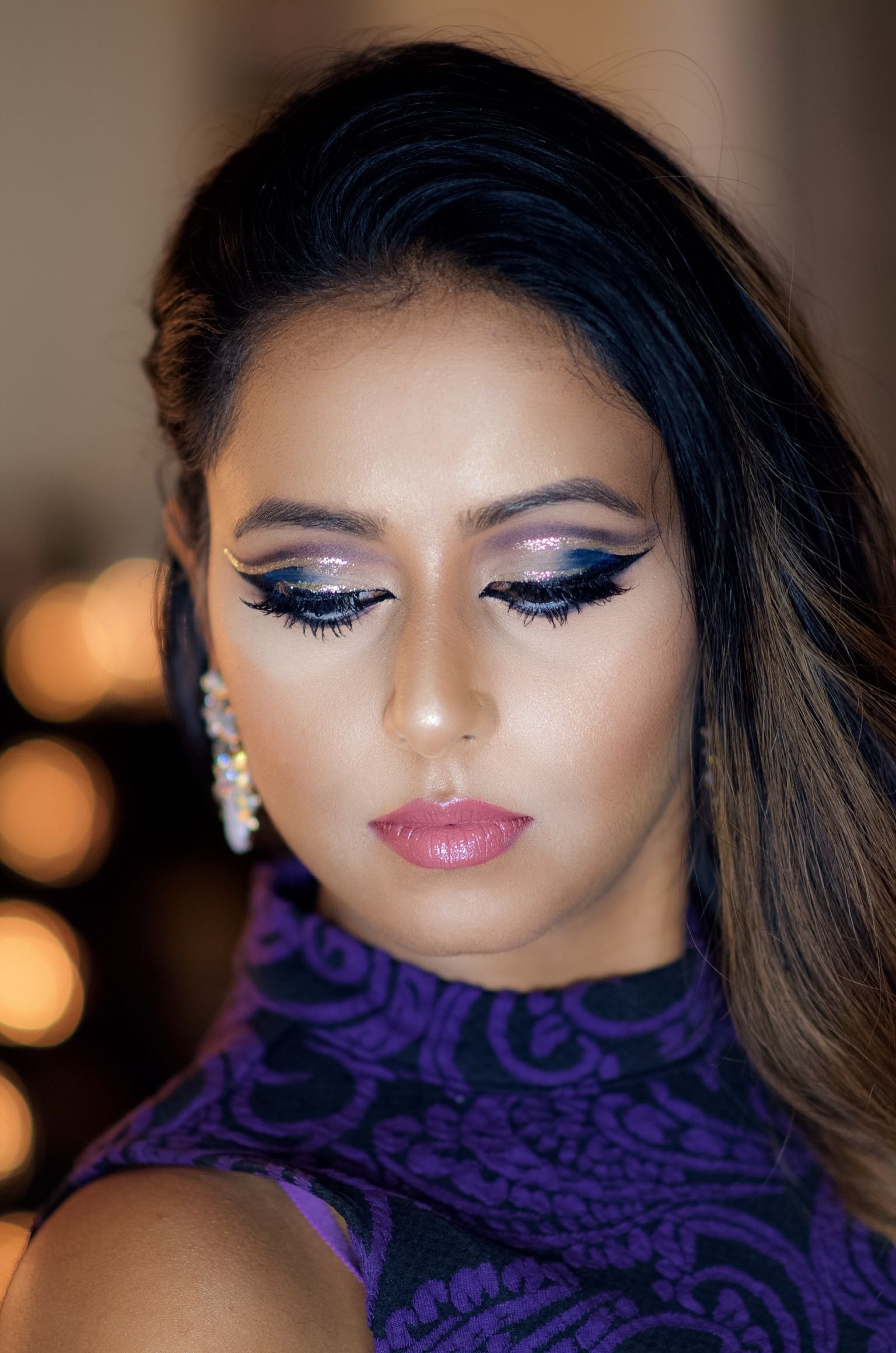 GLITTER DOUBLE CUT CREASE MAKEUP FOR HOLIDAYS Indian Bridal Makeup Boston