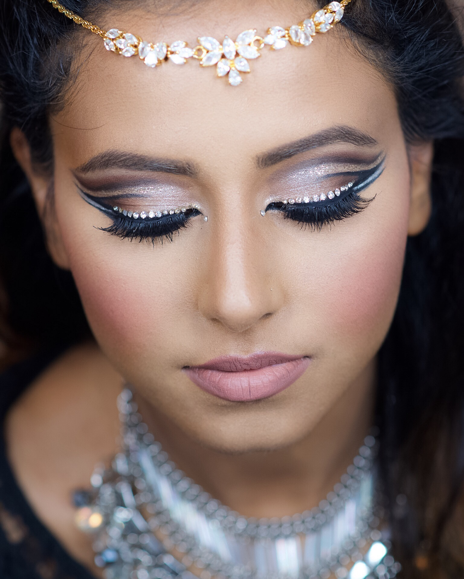 DOUBLE CUT CREASE BLING MAKEUP LOOK Indian Bridal Makeup Boston