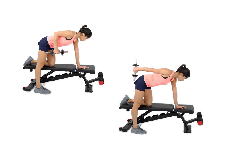 Bent Over Tricep Kickbacks (with bench) Hit My Macros