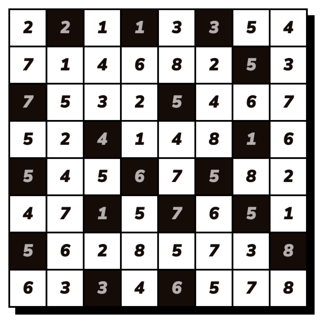 Play free Hitori puzzles online — Solve Hitori web puzzles