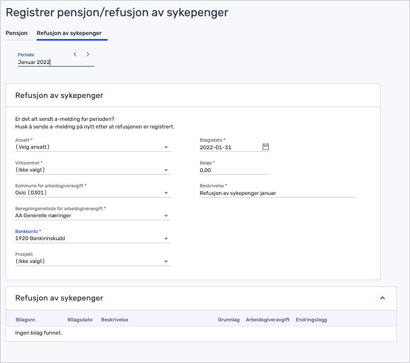 Slik legger du inn refusjon av sykepenger fra NAV Tripletex hjelpesenter