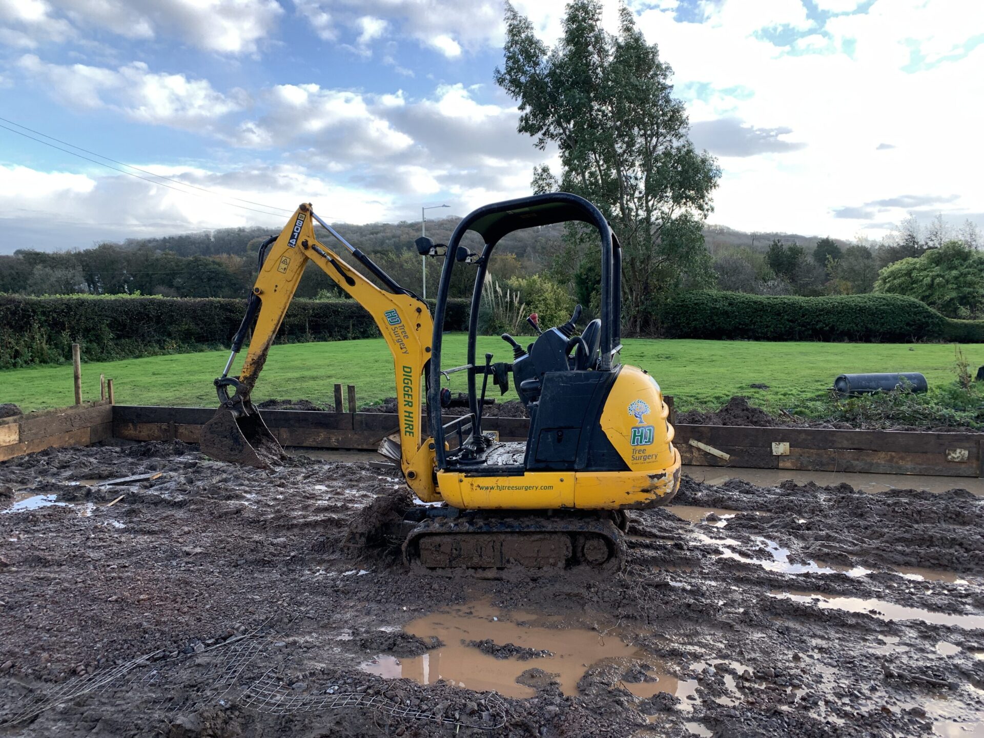 Mini Digger Hire HJ Tree Surgery