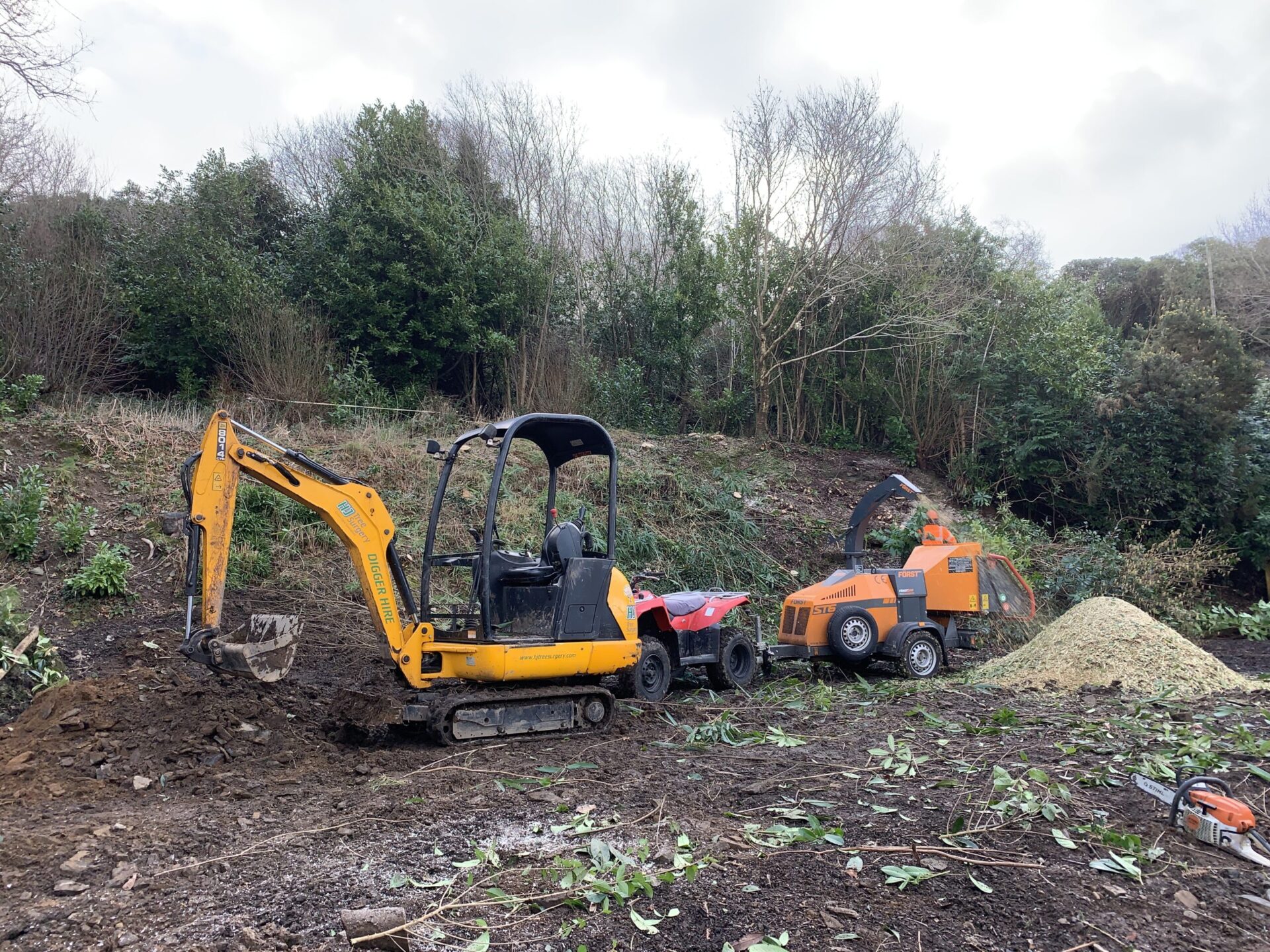 Mini Digger Hire HJ Tree Surgery