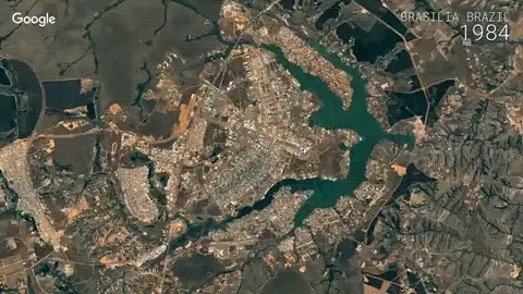 Google Earth 縮時記載地球 32 年間之變化 