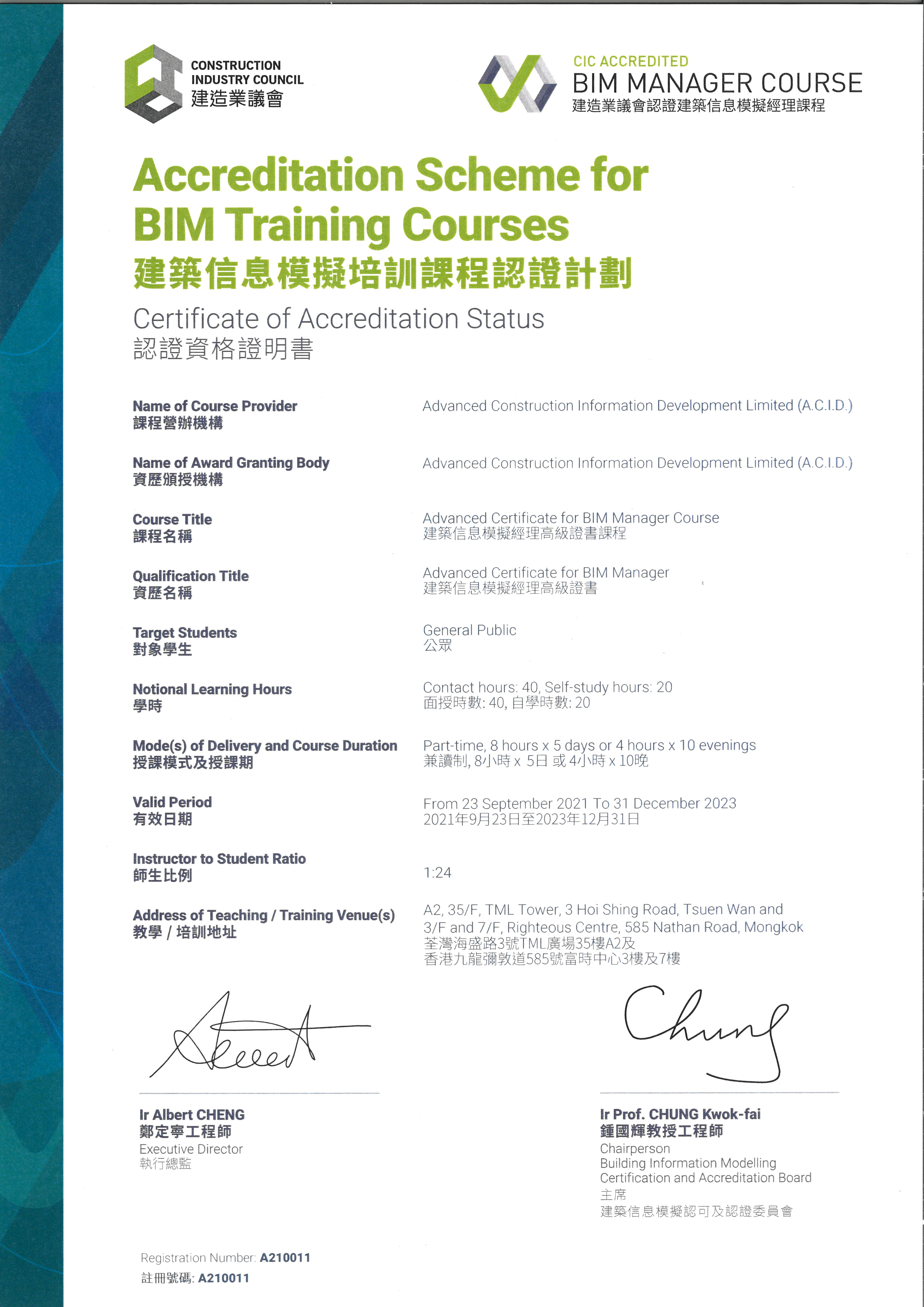 Advanced Certificate for BIM Manager Course (CICAccredited BIM Manager