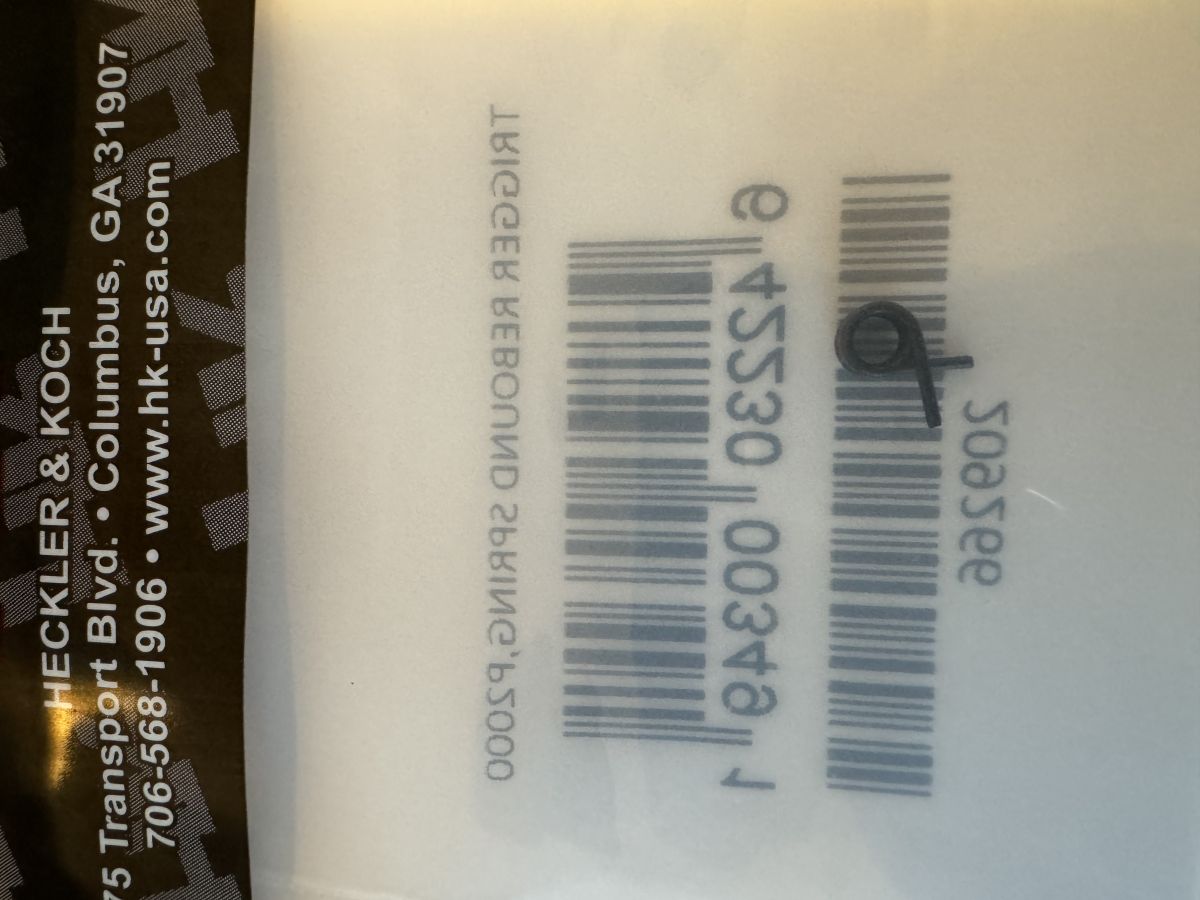 HK P2000 TRIGGER REBOUND SPRING, (LIGHT) Blue Ridge Supplies