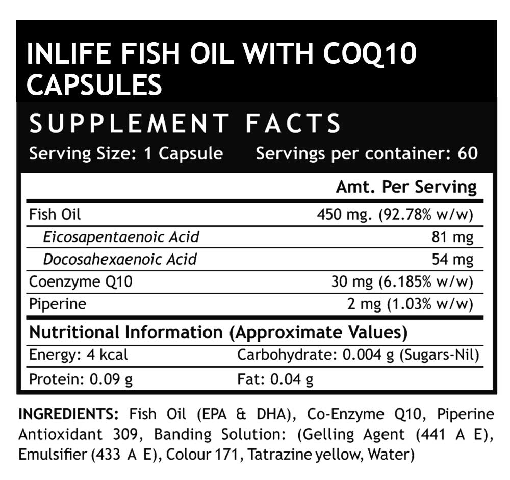 INLIFE Fish Oil + CoQ10 60 capsules online in India