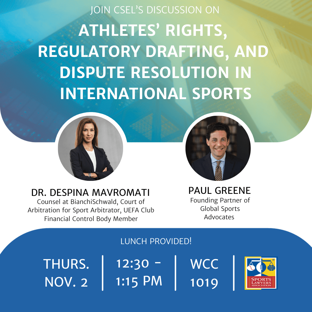 Athletes’ Rights, Regulatory Drafting, and Dispute Resolution in