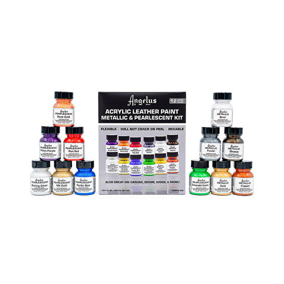 Angelus Acrylic Leather Paint, Metallic & Pearlescent Kit Highlights