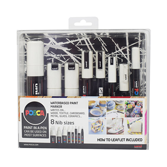 Posca White 8set Acrylic markers Highlights