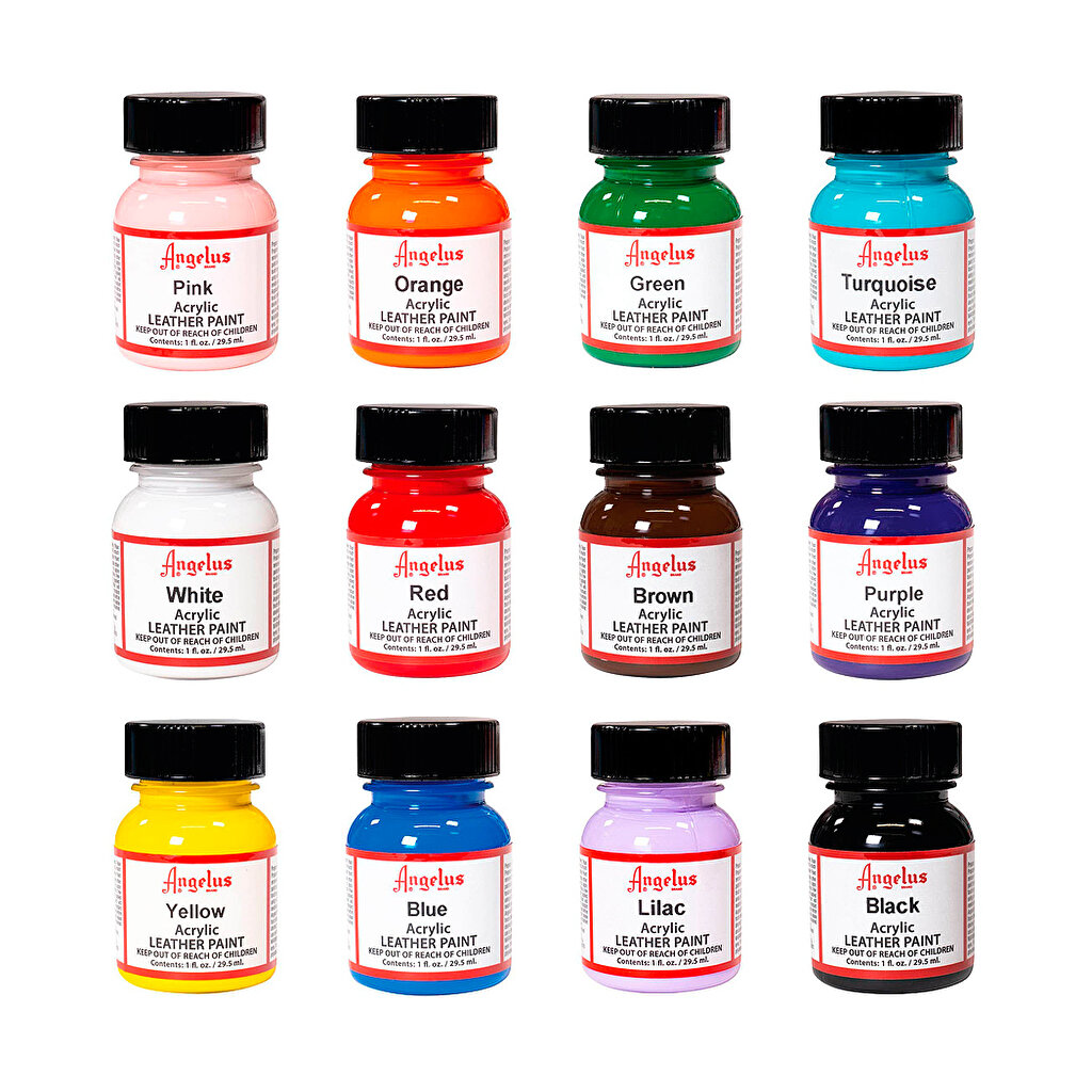 Angelus Acrylic Leather Paint, Best Sellers Kit Highlights