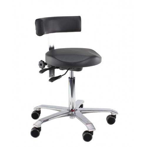 Score Medical 6321 taburet med hjul og ryg, sort fra Ergopartner A/S