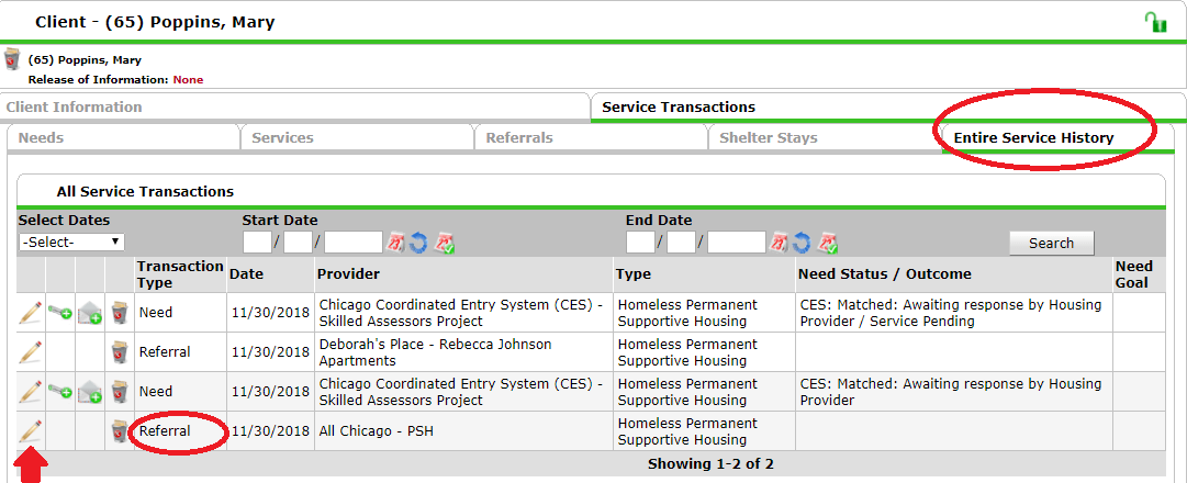 Adding Referral Service Notes Helpdesk Homeless