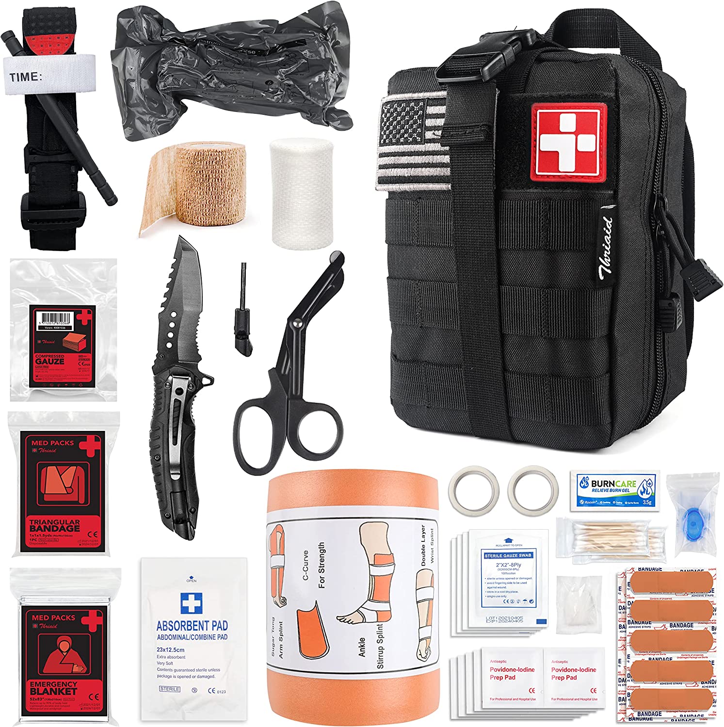 Emergency Trauma Survival First Aid Kit, Black Safety Recognition Program