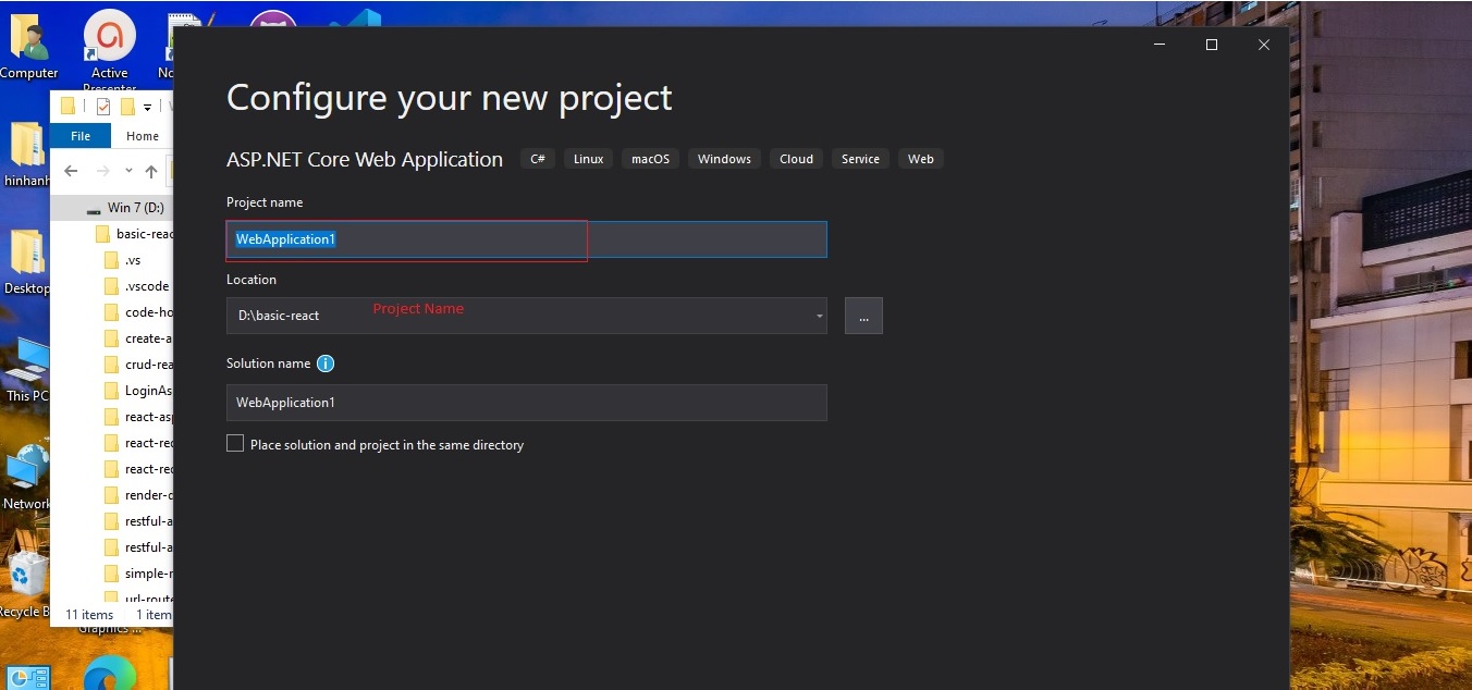 Restful API using Core  API + React