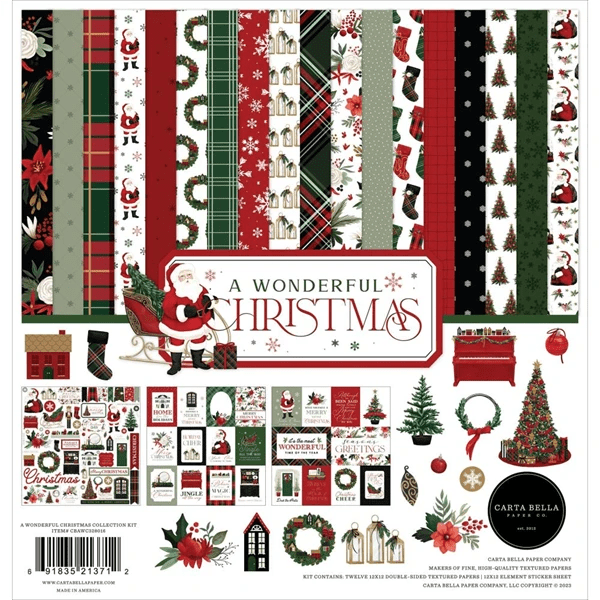 Carta Bella Scrapbook Paper Collection Kit 12x12 A Wonderful Christmas