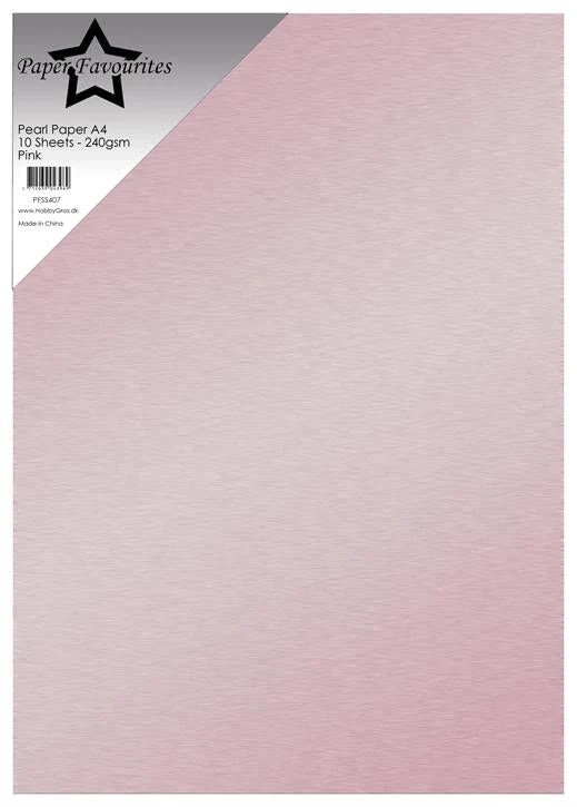 Paper Favourites Pearl Paper (Cardstock) A4 240 gram / Pink (10 ark)