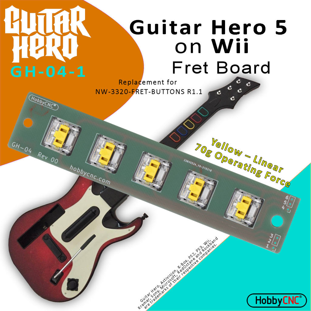 GH04 Fret Board for Guitar Hero 5 on Wii HobbyCNC