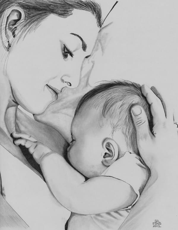 60 Simple Pencil Mother and Child Drawings 60 Simple Pencil Mother and Child Drawings