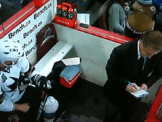 Ben Eager & The Breasts he was looking at in the Penalty Box in
