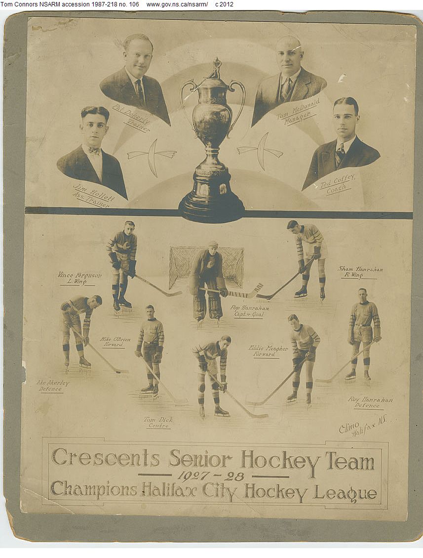 Halifax Crescents Senior Ice Hockey Team Champions 1928 HockeyGods