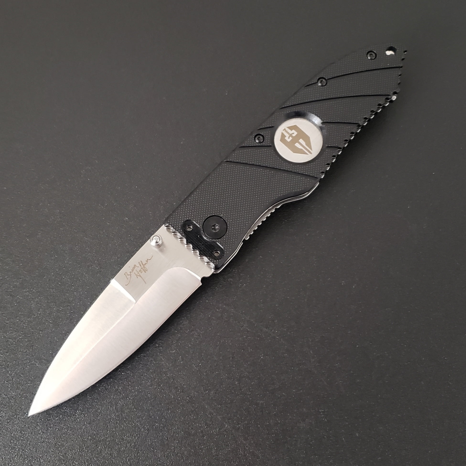 Hoffner "SNAP" Folding Knife 3.5", Black Handle, Silver Smooth Blade