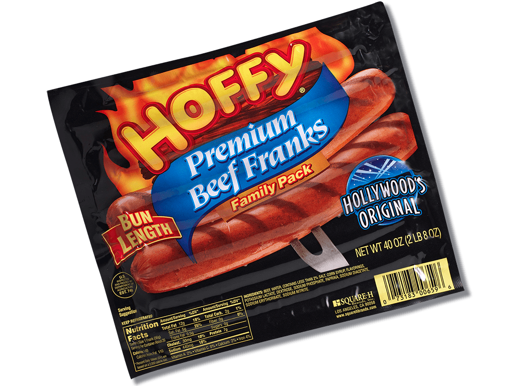 Family Pack Bun Length Premium Beef Franks Hoffy Products