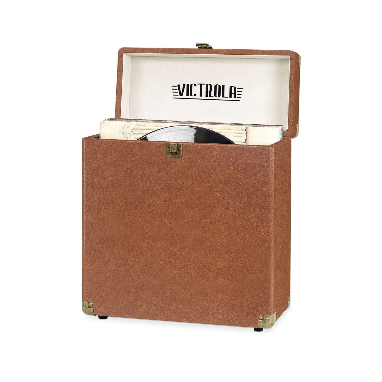 MALETA VICTROLA™ THE COLLECTOR, STORAGE VINYL RECORDS MARRON