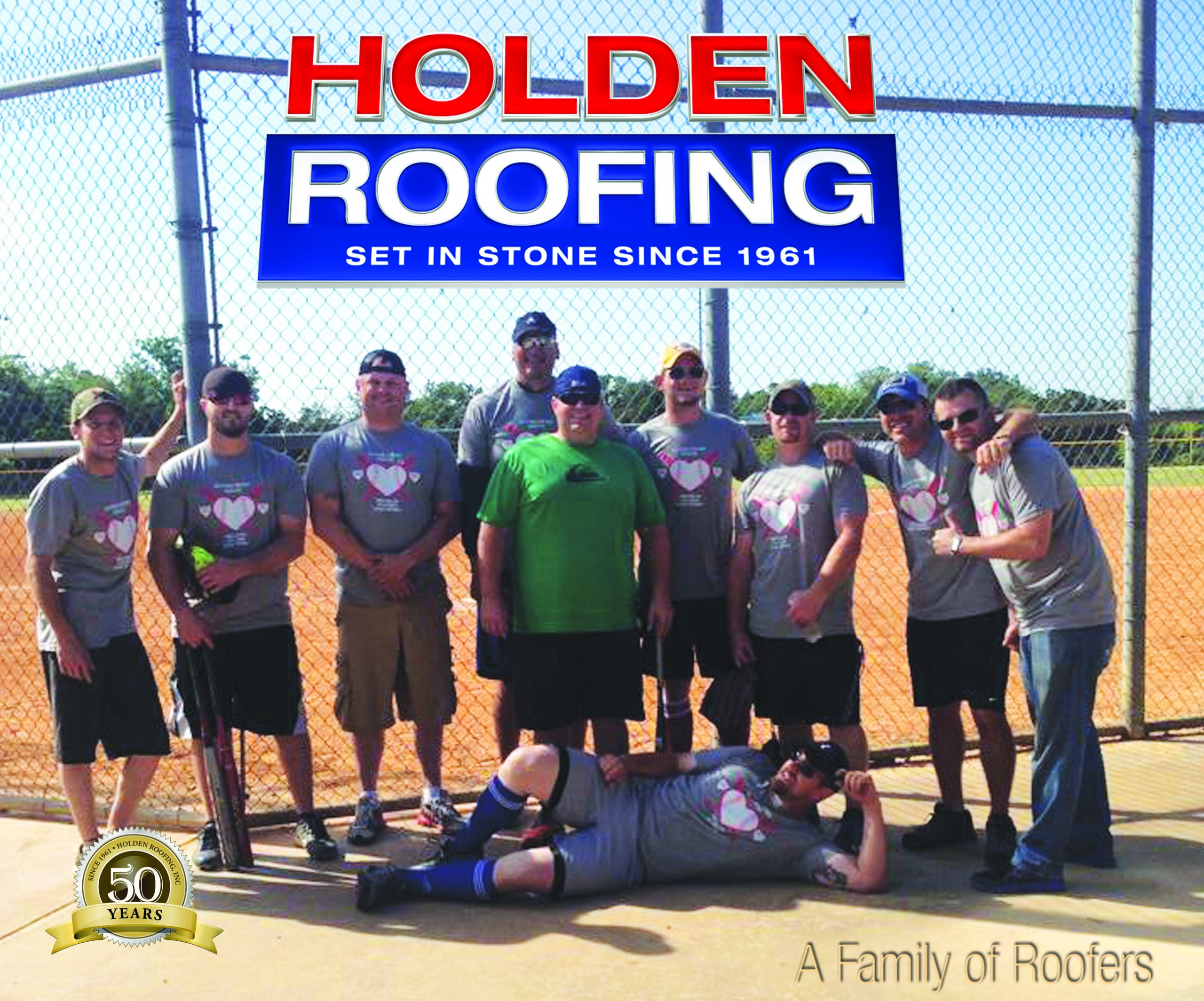 Holden Roofing Sales Team in Austin Playing in Haley's Curls Charity