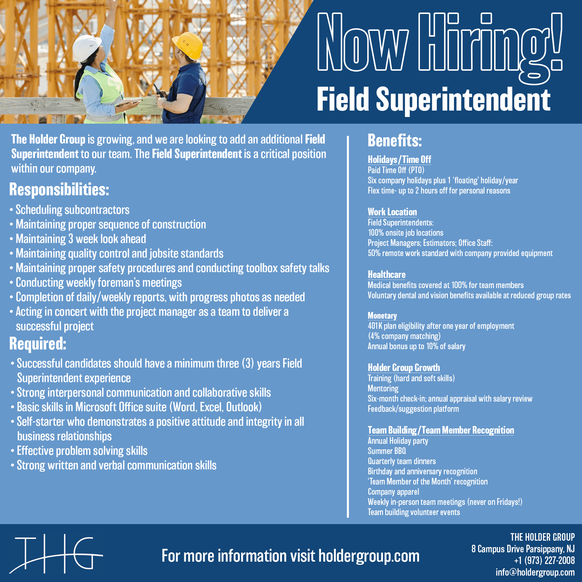 Employment Opportunities The Holder Group Inc.