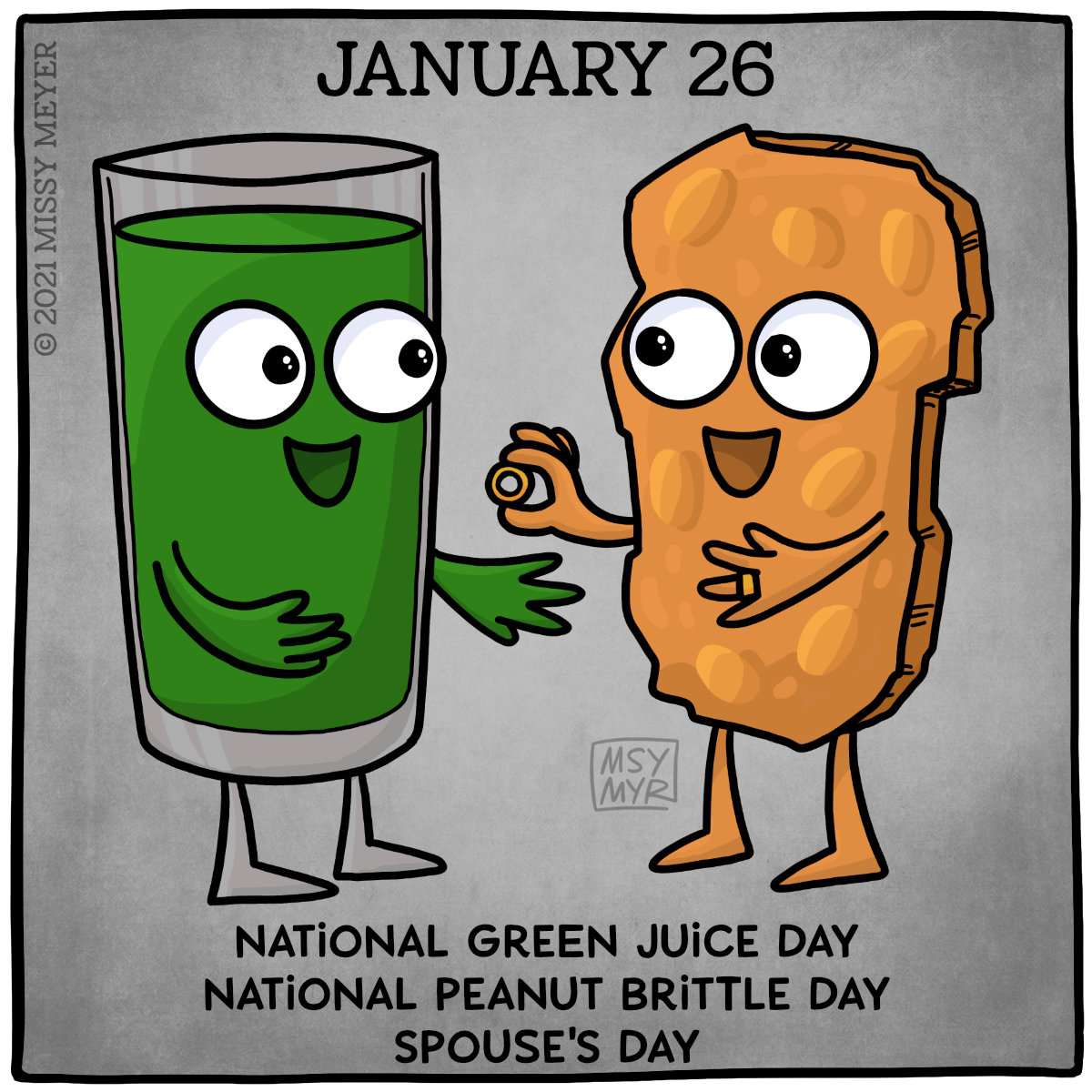 January 26 (every year) National Green Juice Day; National Peanut