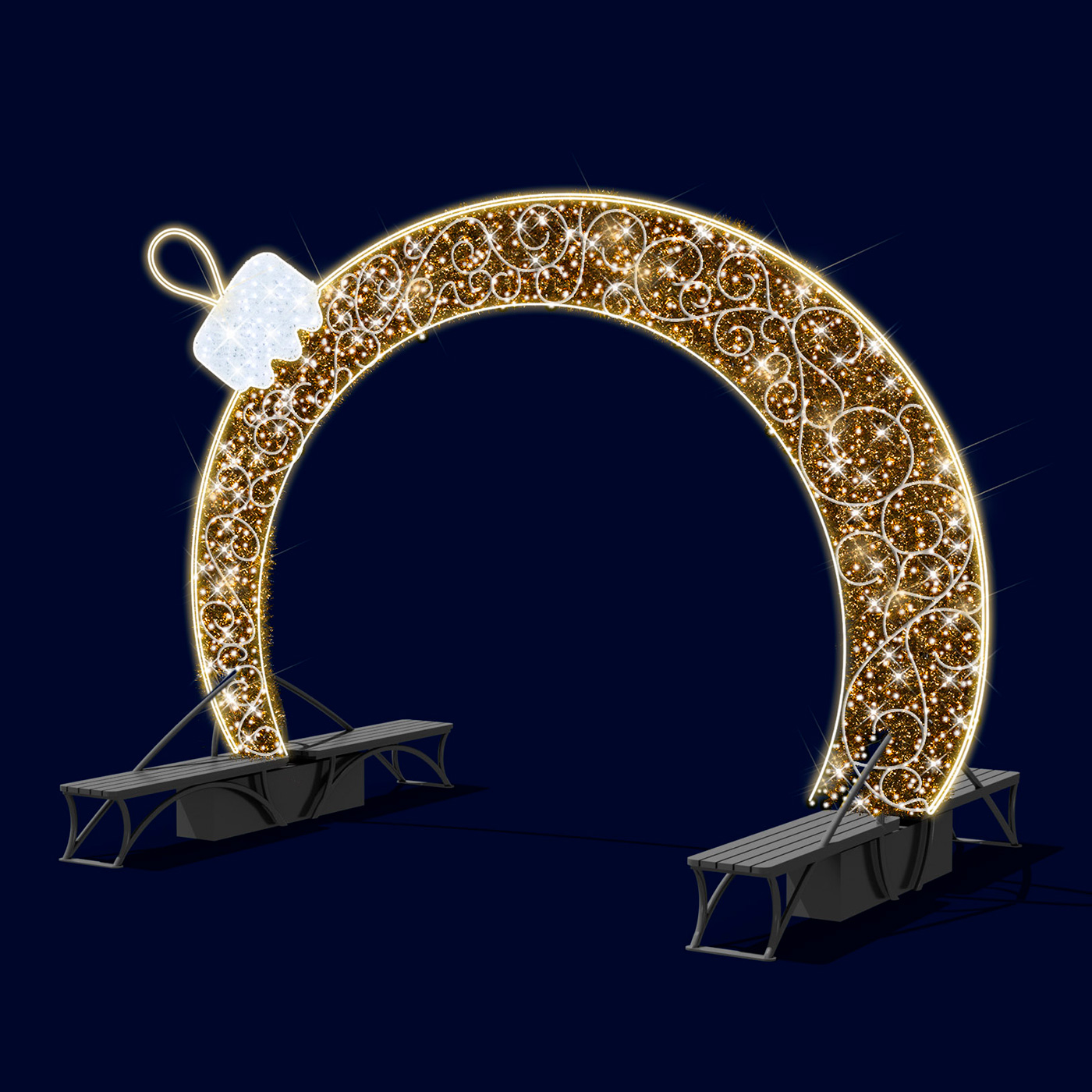 Romance Deluxe Ornament Arch - Holiday Outdoor Decor