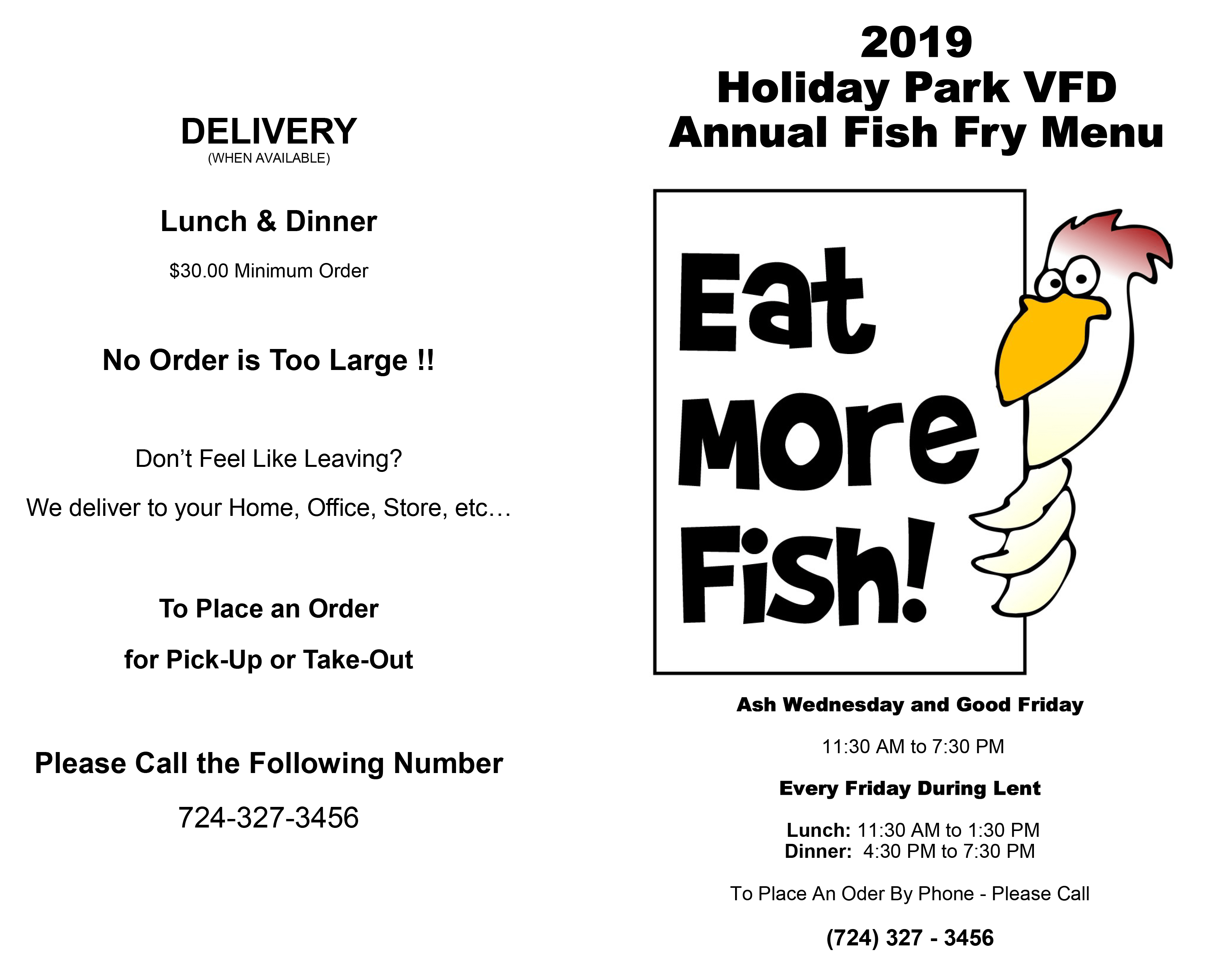 Fish Fry 2019 Holiday Park VFD