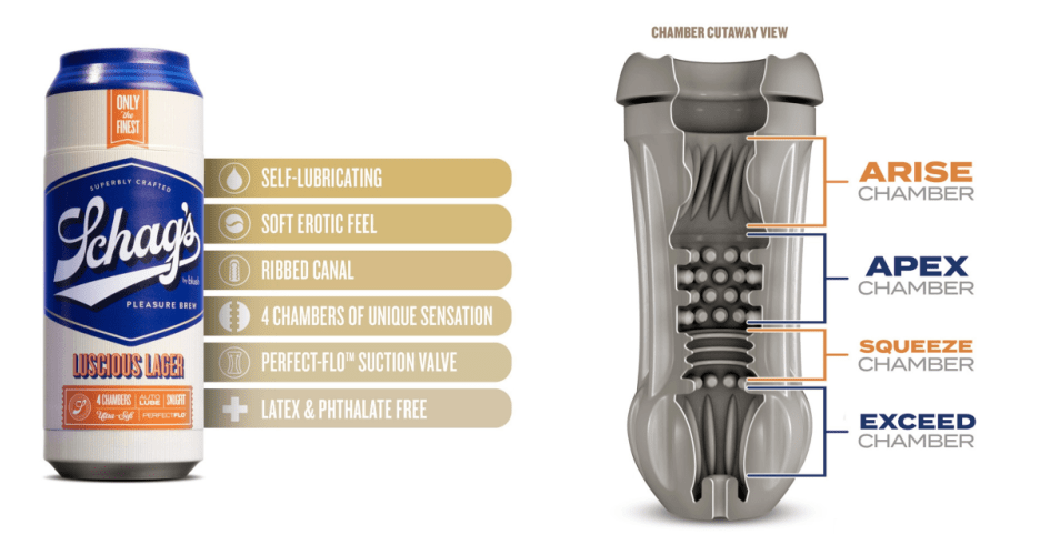 Schag’s Pleasure Brew SelfLubricating Textured Beer Can Strokers by