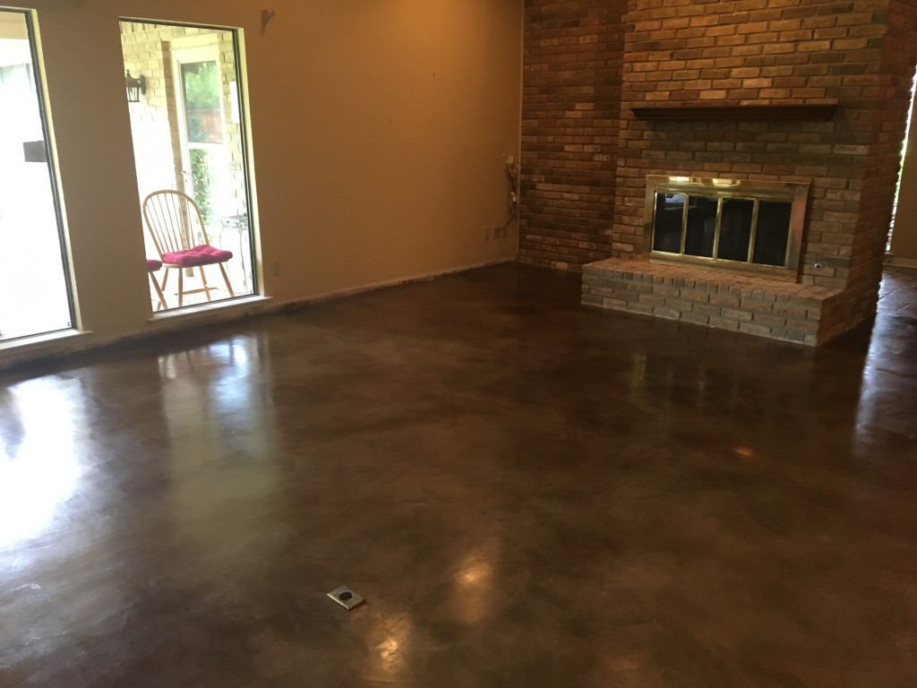 Stained Concrete In Living Room in Dallas, Tx. Holland Custom Concrete's Blog