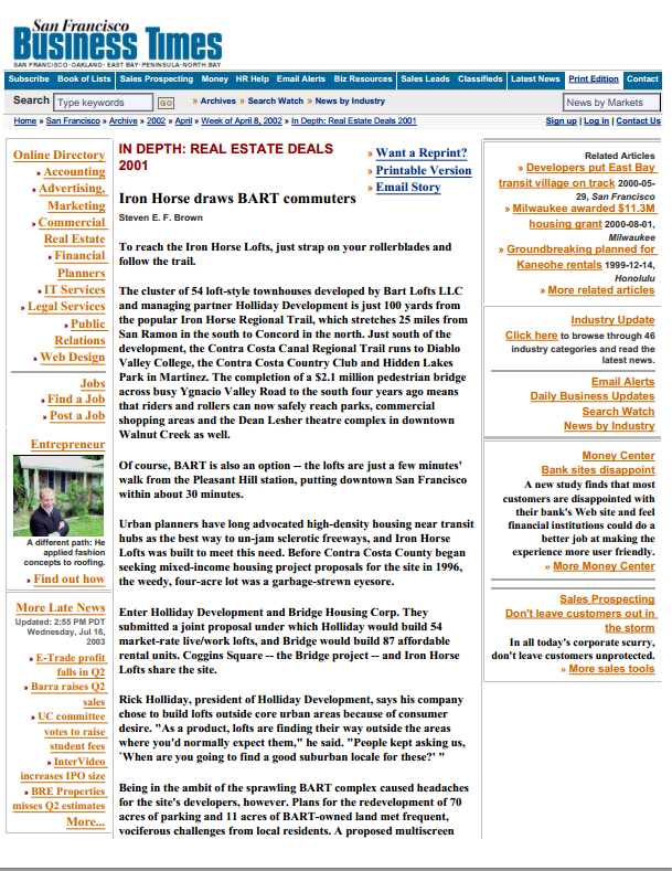 Holliday Development » Blog Archive In Depth Real Estate Deals 2001 Holliday Development