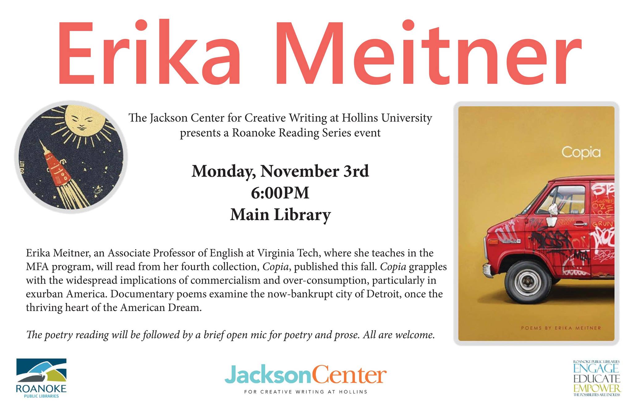Windham Ny October 2023 Events Erika Meitner Reading Hollins MFA