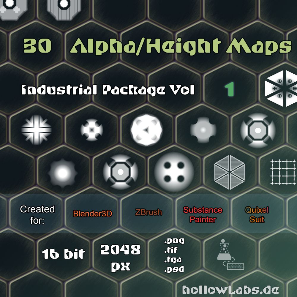 Free Resources Industrial Alphas / Height Maps Vol1 For