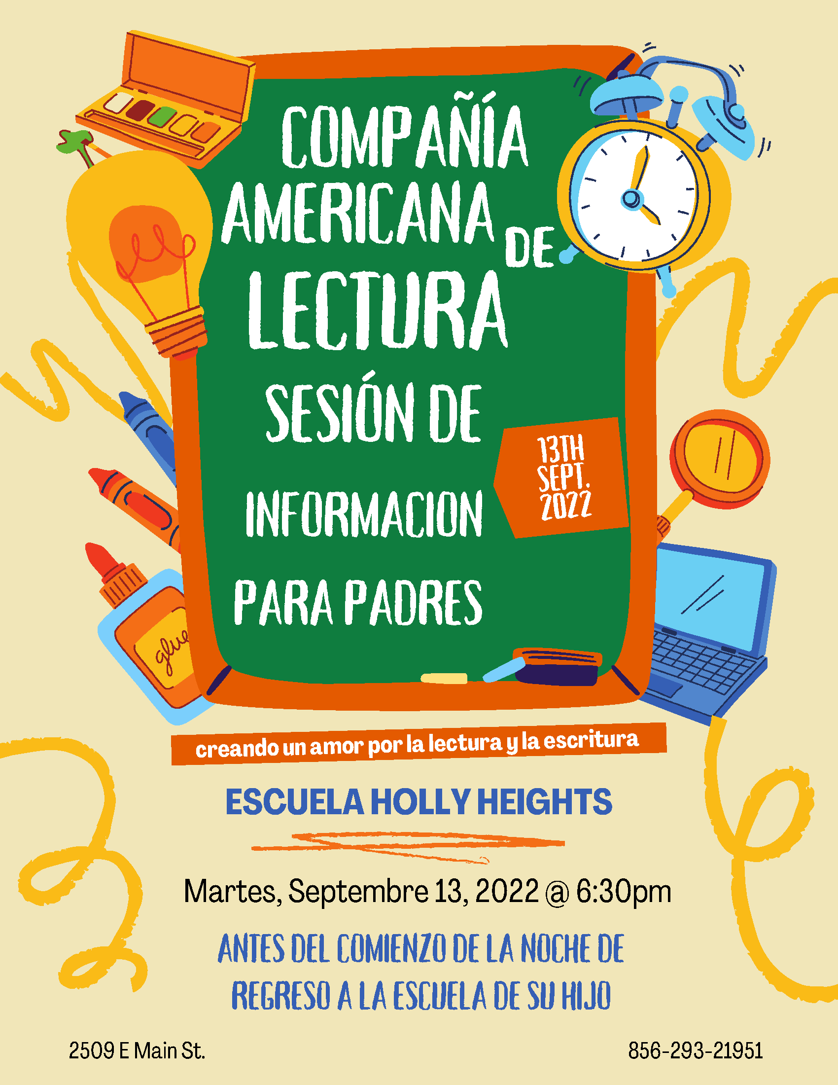 ARC Parent Info Session and Back to School Night! Holly Heights