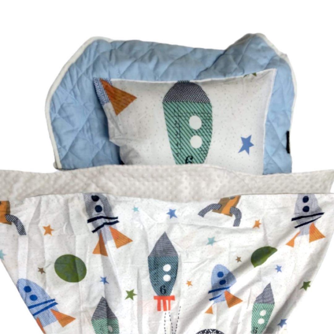 Personalised Daycare Bedding Rocket to Space Holly & Eddie