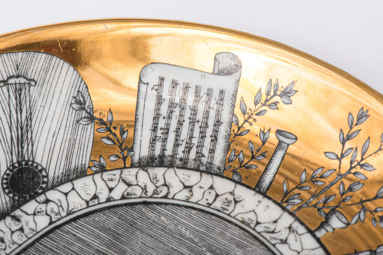 Piero Fornasetti Porcelain "Bellini" Plate Holly Johnson