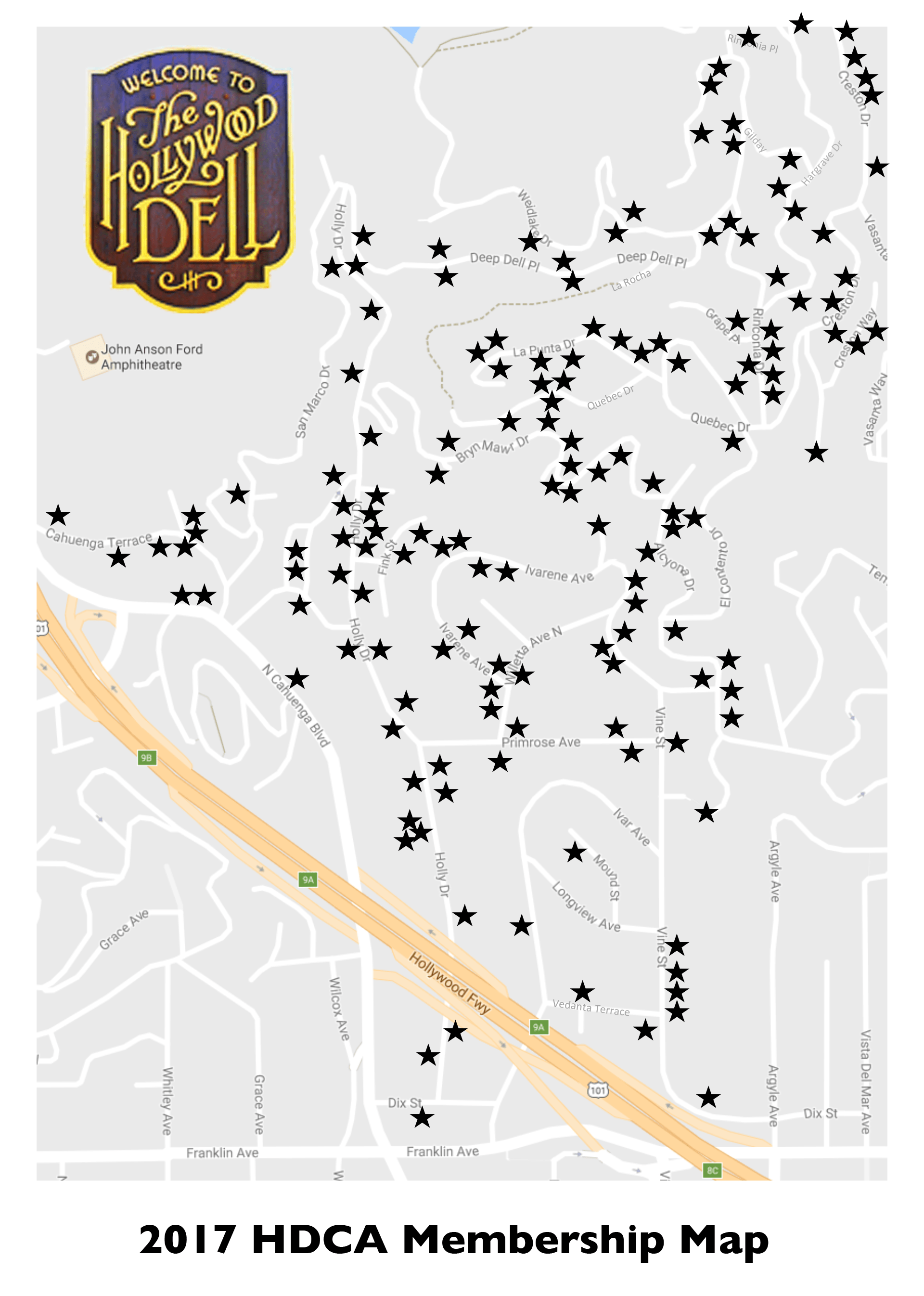 Map of the Hollywood Dell HollywoodDell