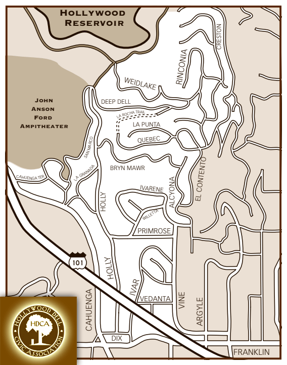 Map of the Hollywood Dell HollywoodDell